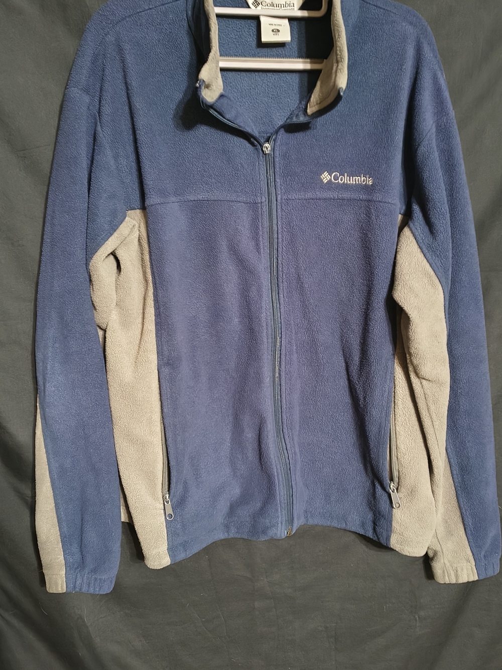 Columbia Mens Blue & Gray Fleece Jacket